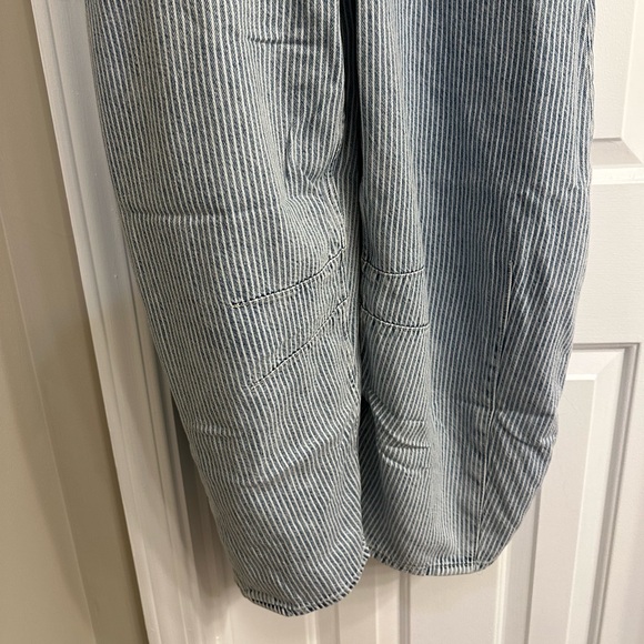 Gap UltraSoft Denim Horseshoe Overalls, Blue Railroad Stripe, SP, NWOT - Picture 8 of 11